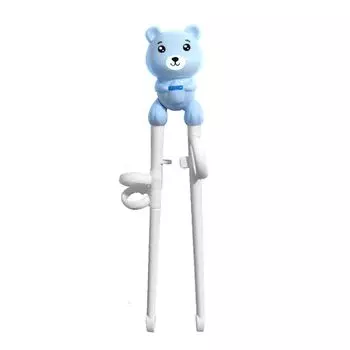Cartoon Baby Tableware Beginner Chopstick Training Chopsticks Eating Helper Learning Chopsticks Blue Bear