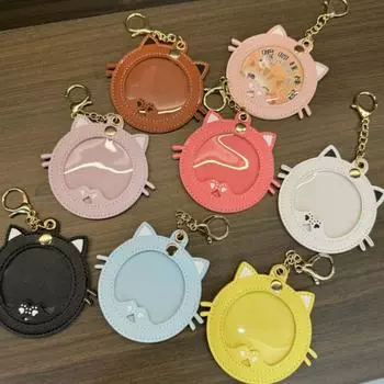 Cartoon Badge Display Pouch Mini Key Chain Pendant Anime Badge Storage Bag Bag Accessories коричневый
