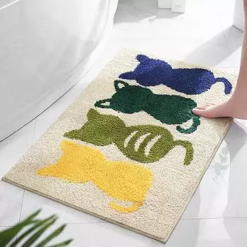Cartoon Bathroom Bathroom Absorbent Non-slip Carpet Floor Mat Living Room Entry Simple Household Bedroom Door Mat 40x60cm