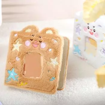 Cartoon Bear Cute Plush Photo Album Creative Photo Storage Booklet Packaging Supplies белый