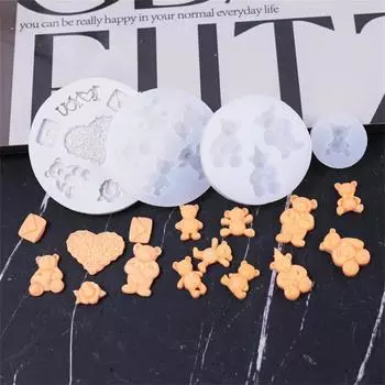 Cartoon Bear Durable And Flexible Durable Highest Rated Lovely Must Have Cartoon Bear Shape Cake Mold Popular Product White