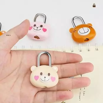 Cartoon Bear Padlock Plastic Mini Padlock Combination Lock Cabinet Lock Cabinet Locker A
