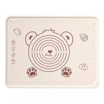 Cartoon Bear Pattern Dough Mat Rectangle Rolling Mat Bakeware Silicone Kneading Pad Braed S