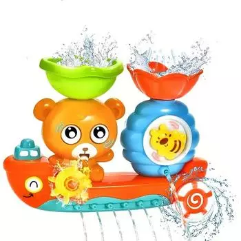 Cartoon Bear Spinning Water Toy Featuring a Cute Showering Bear Theme with Suction Cup Shower for Bath a Fun Toy Gift For kids