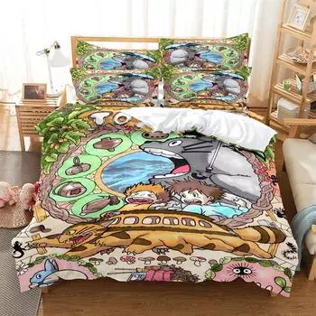 Cartoon Bedding Set Duvet Cover Set 3d Bedding Digital Printing Bed Linen Queen Size Bedding Set Fashion Design bed cover set EU single(135x200cm)