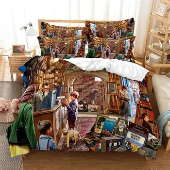 Cartoon Bedding Set Duvet Cover Set 3d Bedding Digital Printing Bed Linen Queen Size Bedding Set Fashion Design. EU single(135x200cm)