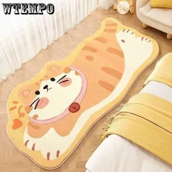 Мультяшный прикроватный коврик для кошек, пушистые коврики для кошек, нестандартный ковер для гостиной, мохнатые ковры, утолщенный коврик для двери, милый декор 40*120cm