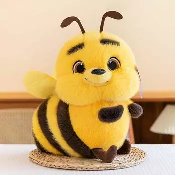 Cartoon Big Eyes Little Bee Stuffed Toy Child Comforter Toy Prize Claw Doll Office Pillow Gift Yellow 25cm [without movement]]