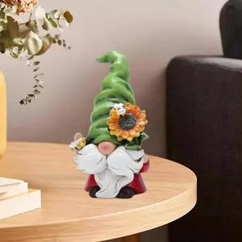 Cartoon Big Nose Dwarf Miniatures Figurine Garden Resin Ornaments Faceless Gnome Statue Indoor style C