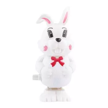 Cartoon Bow Cute White Rabbit Wind Up Toy For Kids Learning Playtime And