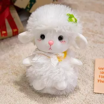 Cartoon Bow Tie Lamb Plush Toy Doll Child Accompanying Doll Little Sheep Claw Machine Doll Children S Day Gift 25cm