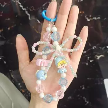 Мультяшный Bubble Mart Милый Зерно Мобильный Телефон Цепочка Расписанные Вручную Бусины Бисерный Бант Брелок Подвеска Мобильного Телефона