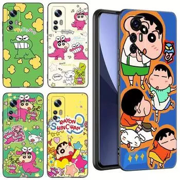 Чехол для телефона Cartoon C-Crayon Shinchan Black для Xiaomi Mi 9 SE 8 10T 11 12 13 Lite 9T 11T 12S 12T 13T 14 Pro 5G NE 11i 12X Xiaomi 12 Lite 5G