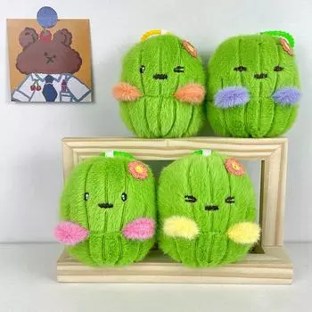 Cartoon Cactus Keychain Pendant Novelty Creative Handwoven Cactus Keychain Bag Hanging Decoration Accessories Gifts