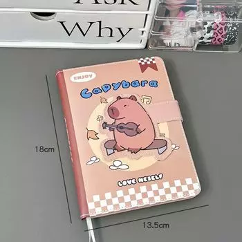 Cartoon Capybara Notebook PU B5 Mini Notepad Cute Magnetic Notebook Student style 2
