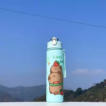 Cartoon Capybara Water Bottles 800ml Capybara Drinking Bottle Transparent Plastic Cup Bubble Tea