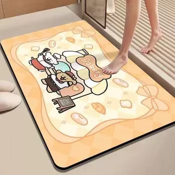 Cartoon Cartoon Diatom Mud Mat Non-slip Bathroom Absorbent Foot Mat Toilet Door Mat Carpet Toilet Floor Mat 40 * 60cm