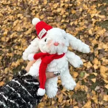 Cartoon Cartoon Plush Keychain Soft Plush Doll Key Ring Cute Christmas Rabbit Pendant Girls Style 2