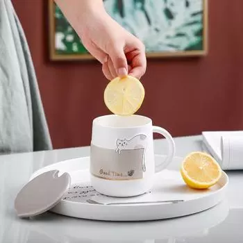 Cartoon Cat Ceramic Cup High Temperature Resistance Tea Cup Cute Coffee Mug Home Use