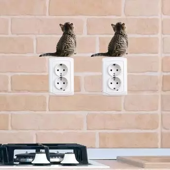 Наклейка на выключатель с изображением кота и котенка, съемная самоклеящаяся водостойкая ПВХ гостиная, ванная комната, выключатель света, настенная розетка