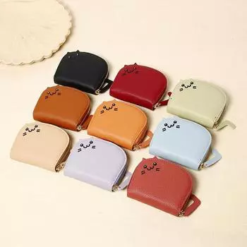 Cartoon Cat Shaped Design Wallet Women s Multi-card Slots Holder Cute Fashion Faux Leather Coin Purse Creative Card Clutch Bag светло-синий