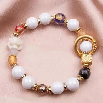 Cartoon Ceramics Bracelet Hand Jewelry Beaded String Bracelet Cute Shiny Beads Bracelet Ladies