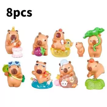 Cartoon Character Capybara Pvc Action Figures Model Toy Collectibles Gift Kids