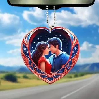 Cartoon Charming Style Acrylic Christmas Tree Pendant For Car Rearview Mirror Decoration 1