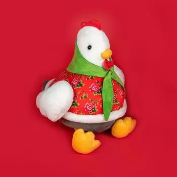 Cartoon Chicken Creative Duck Plush With Flower Coat Headscarf Toy Pillow Chicken