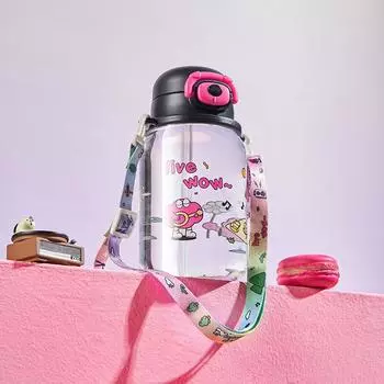 Cartoon Children s Water Cup Cute Straw Cup for Men and Women Summer Portable Plastic Cup Drop-proof Casual Cup 550ml