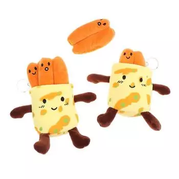 Cartoon Chinese Food Plush Toy Keychain Jianbing Guozi Soft Stuffed Doll Pendant Car Key Ring Backpack Bag Decor Kid Gift 1Pc