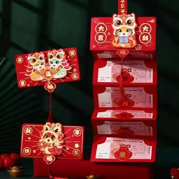 Cartoon Chinese New Year Thickened Folding Red Envelopes Snake Year Lucky Money Pockets Chinese Traditional Lucky Red Bags Gifts A7