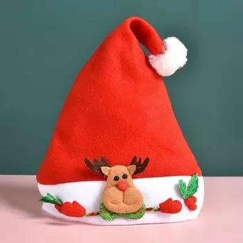 Cartoon Christmas Baby Hat Cute Santa Claus Elk Snowman Cotton Toddler Cap For Boys Girls Kids Xmas Gift Decoration 25x31cm
