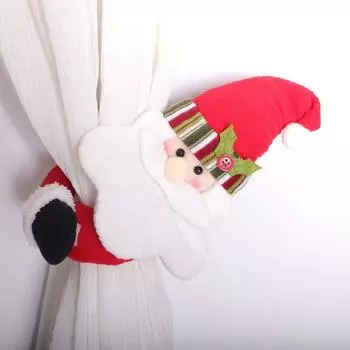 Cartoon Christmas Curtain Buckle Adorable Design Decorative Santa Claus Curtain Tieback Unique Snowman Curtain Holder Bedroom