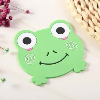 Cartoon Coaster Silicone Mat Drink Cup Coasters Non-slip Placemat Cute Coffee Drinks Drink Coaster Hot Drink Stand Insulated Pad L