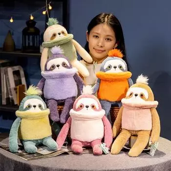 Мультяшная красочная кукла-ленивец, плюшевая игрушка, милая кукла-ленивец 23cm0.2kg коричневый