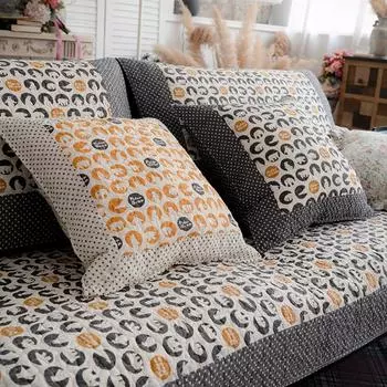 Мультяшная хлопковая ткань, подушка для дивана, нескользящая ткань для подушки на все четыре сезона, универсальное комбинированное кожаное покрывало для дивана, стирается и не мнется 70*70cm