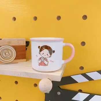 Cartoon Creative Couple Cup Boy Girl Student Water Cup Ceramic Cup Mug Breakfast Cup Cute Pair Cup 301-400ml