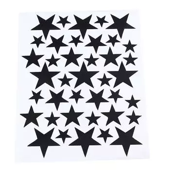 Cartoon Creative Decor Art Home Kids Pentagon Wall Stickers Stars чёрный