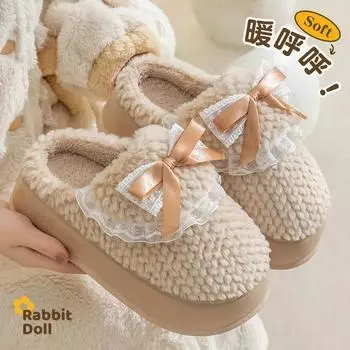 Cartoon Cute and Interesting Women Slippers Warm Thickening Lightweight Bedroom Winter Cotton Shoes Women Toe Wrap Cotton Shoes 36-37 зелёный