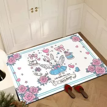 Cartoon cute bathroom mat non-slip quick drying mat household toilet absorbent carpet toilet door mat 40 * 60CM diatom mud