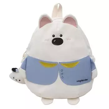 Cartoon Cute Blue Clothebear Design Student Backpack For Children Daily Use M