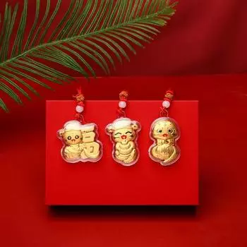 Cartoon Cute Chinese Zodiac Snake Pendant Keychain Lucky Snake Necklace Mobile Phone Chain Decoration Accessories Gifts