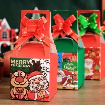Cartoon Cute Christmas Apple Box Creative Simple Gift Box Household Accessories Fashion Portable Party Christmas Apple Gift Box 21x9.5cm
