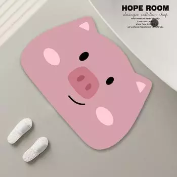 Мультяшный милый коврик из диатомовой грязи для туалета, нескользящий коврик для ванной комнаты, впитывающий быстросохнущий коврик 40*60cm