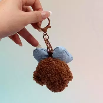 Cartoon Cute Doll Pendant Keychain Lovely Bow Dog Keychain Pendant Novelty Exquisite Backpack Decoration Accessories Gifts розовый