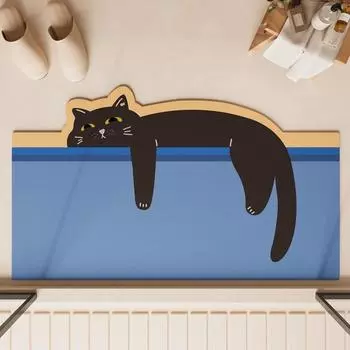 Cartoon Cute Fun Over The Wall Diatom Mud Cushion Bathroom Mat Household Bathroom Mat Non-slip Mat Absorbent Quick Dry Foot Mat 40 * 60cm