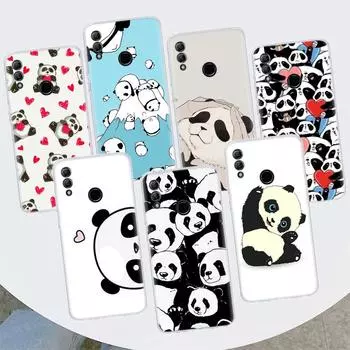 Чехол для телефона с изображением милого медведя панды для Huawei Y5 Y6 Y7 Y9S P Smart Z 2021 2019 Honor 10 Lite 9 20 9X 8S 8X 8A Pro 20i Coqu Huawei Y5 2019