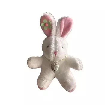 Cartoon Cute Plush Rabbit Keychain Pendant Lovely Plush Hanging Decorations Keyring Charm for Purse Bag Backpack Handbag белый