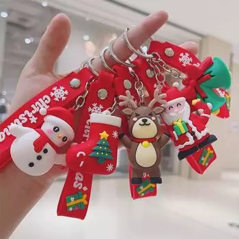 Cartoon Cute Santa Claus Snowman Elk Pendant Exquisite Backpack Charms Christmas Gifts A18